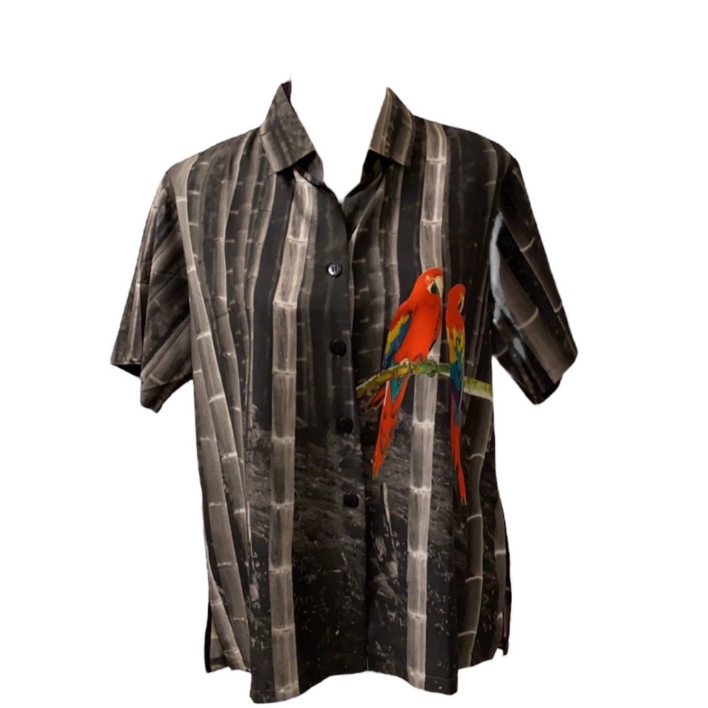 LA LEELA Women's Hawaiian Shirt Beach Button Down